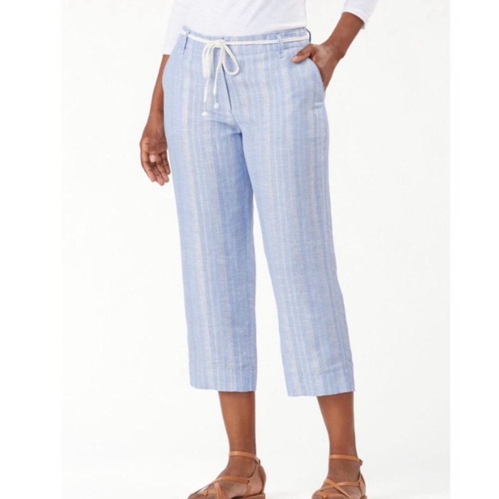 Tommy Bahama Sky Blue Striped Cropped Pants